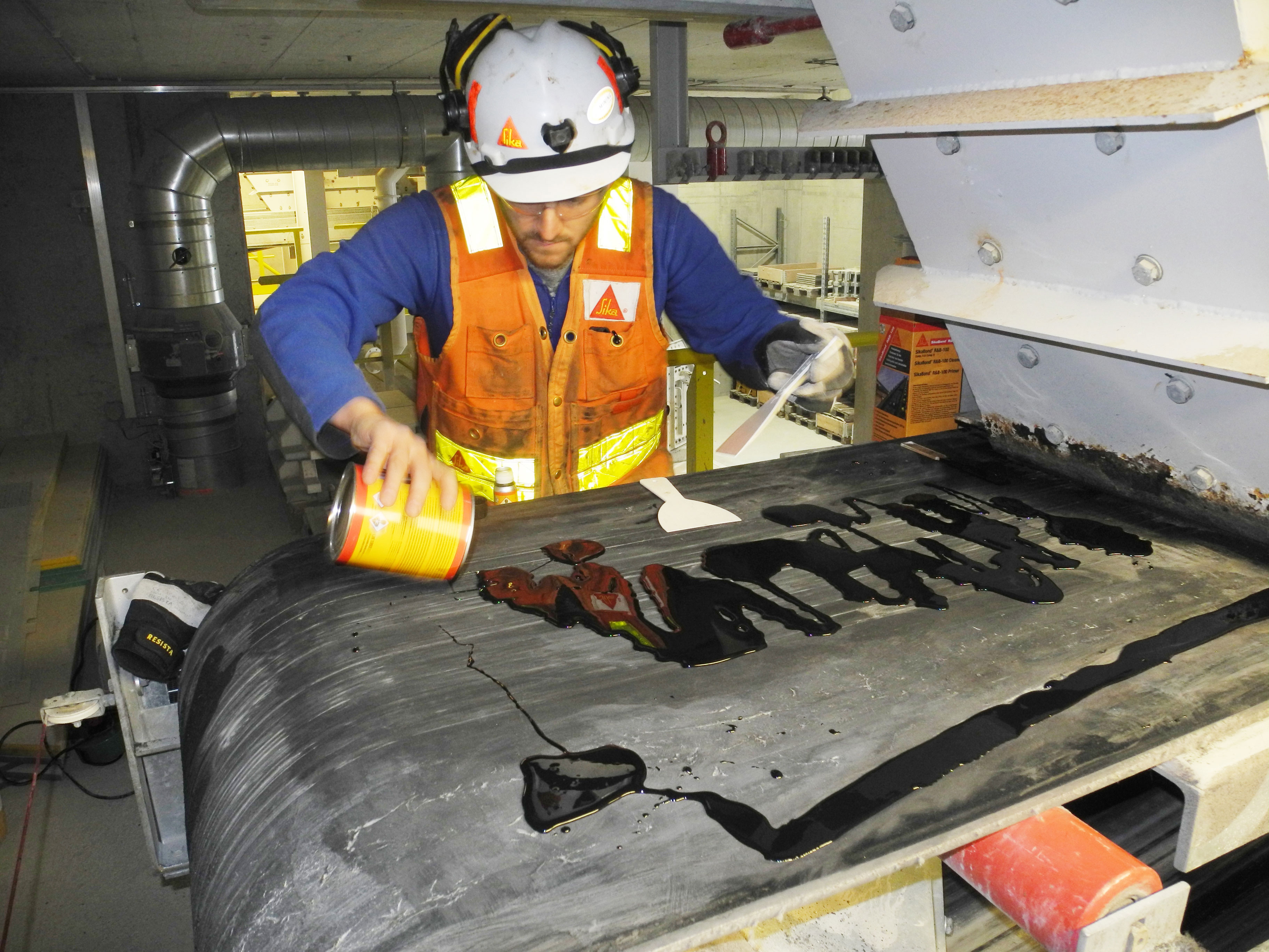 gruva elevator trnsportband reparation